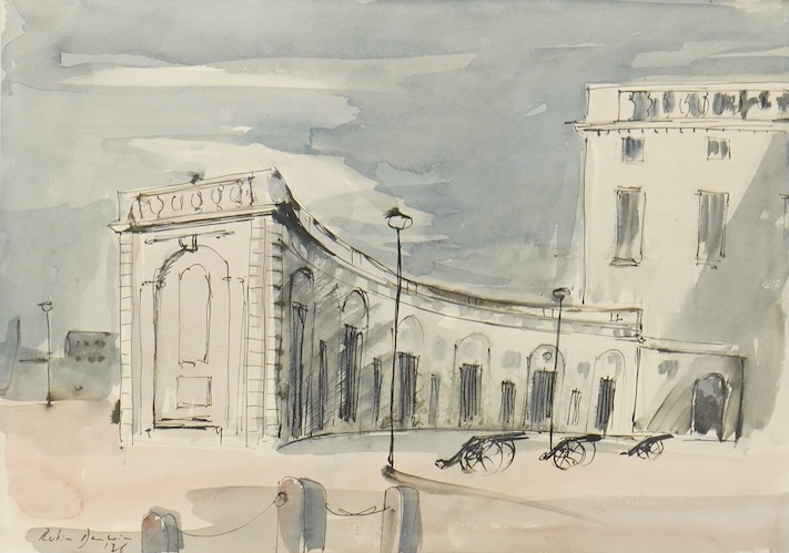 Robin Darwin (1910-1974), ‘Castle’, signed and dated ‘36, Modern British watercolour, 25 x 35cm